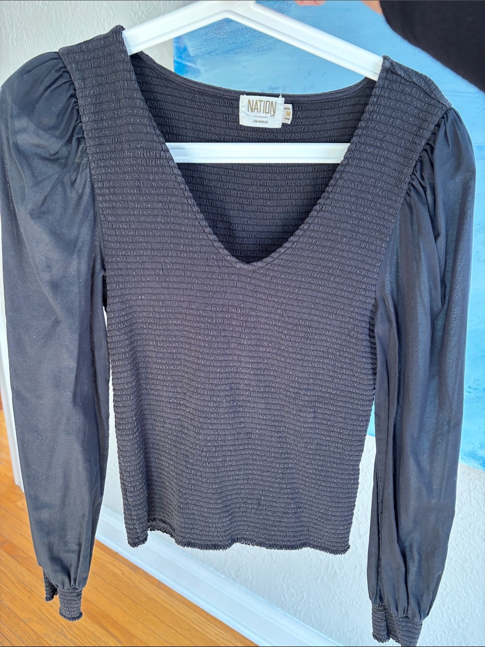 Nation  Black Long Sleeve Blouse Size M